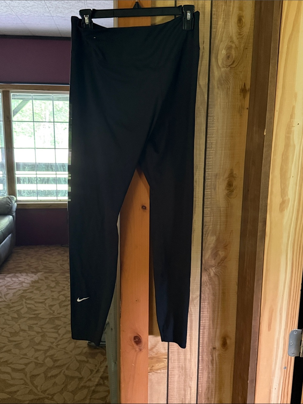 Nike Black Girls' Athletic Leggings with White Swoosh